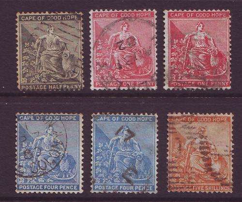 CAPE of GOOD HOPE  - 1871  Wmk Crown CC  VFU Complete set