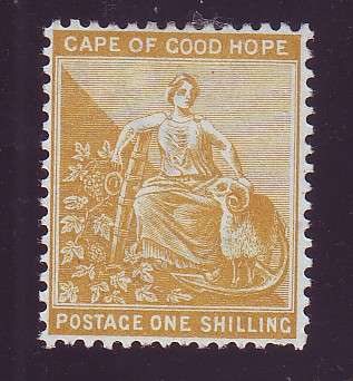 CAPE of GOOD HOPE  - 1893  Wmk Cabled Anchor 1s Yellow-ochre *LMM*  SACC 62