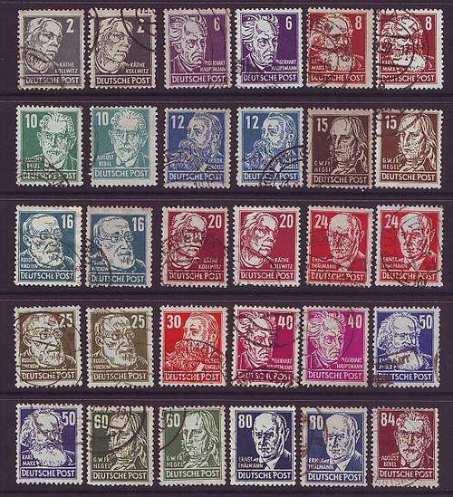 GERMANY - ALLIED OCCUPATION RUSSIAN ZONE  1948 Complete set with shades VF USED