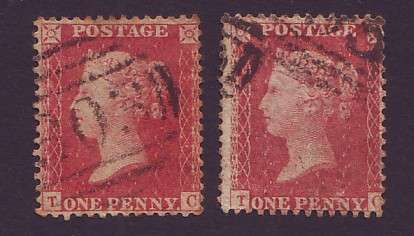 GREAT BRITAIN - QV 1857 2 x PENNY REDS SG 40/41