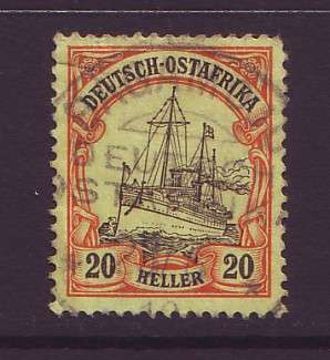 GERMAN COLONIES - GERMAN EAST AFRICA 1905   20 Heller  black and red VF Used
