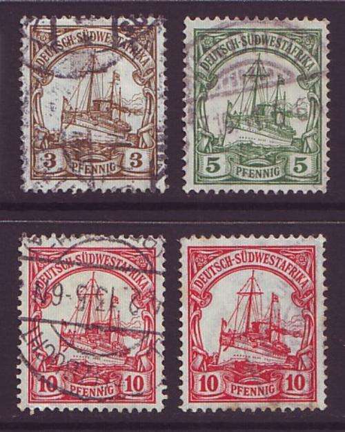 GERMAN COLONIES - SUDWESTAFRIKA  1906 issue watermarked, fine used selection