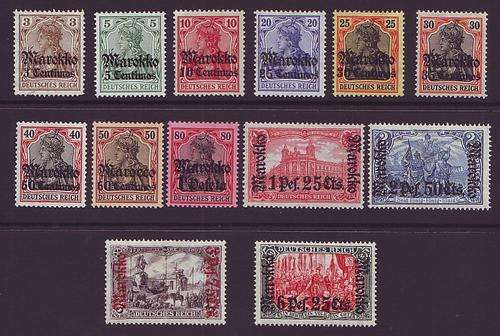 GERMAN POST OFFICES ABROAD - MOROCCO  1911 issue  Complete set  *MM*