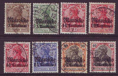 GERMAN POST OFFICES ABROAD - MOROCCO  1911 issue Complete set to 1 Mark  *MM*