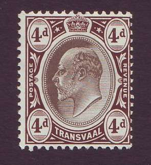 TRANSVAAL - 1904-09  KE VII   4d   Wmk MCA   SACC271 *MM*