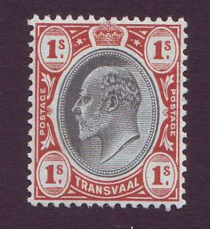 TRANSVAAL - 1904-09  KE VII   1s   Wmk MCA   SACC273 *MM*