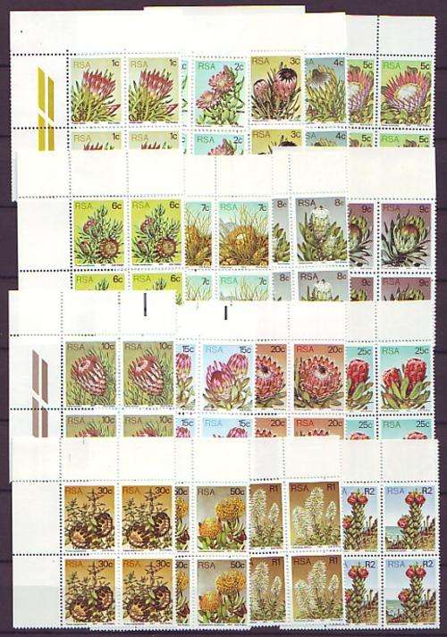 RSA - 1977  3nd Definitive issue  Complete set in left corner blocks of four **UM**
