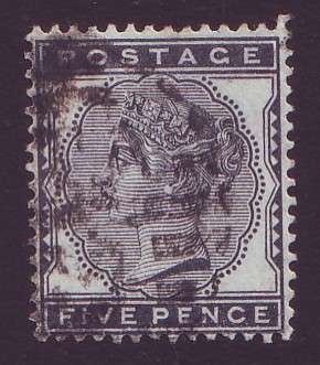 GB - QV 1880/81 - 5d Indigo Wmk. Imperial Crown VF USED SG 169