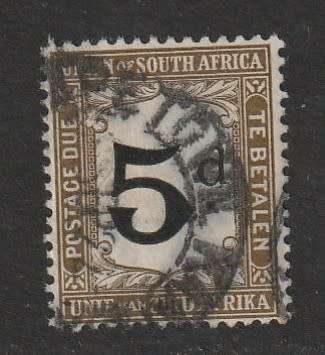 UNION -  Postage Due 1915 5d black and seppia VF USED  SACC 5
