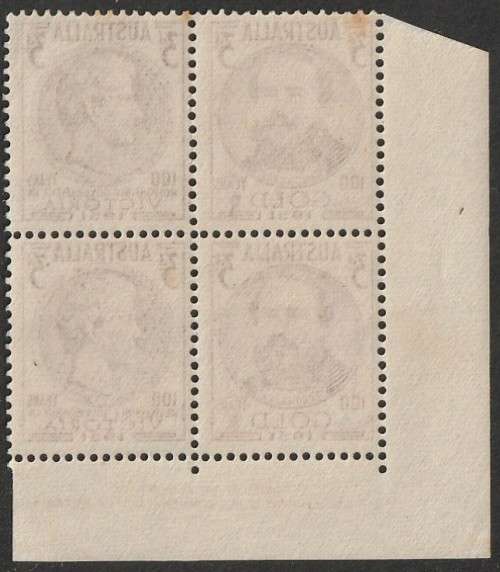 AUSTRALIA - 1951 Discovery of Gold Issue Inscriptional se-tenant block of 4 **MNH**