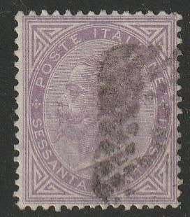 ITALY - 1863 King Victor Emmanuel II issue 60c Violet VF USED