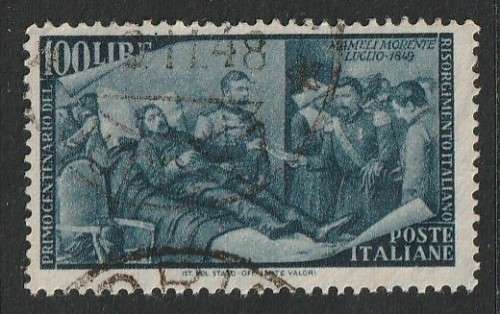 ITALY - 1948 Uprising Issue  100 Lire bluish-grey Top value  VF USED