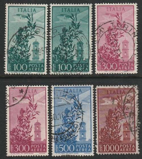 ITALY - 1955/1960  AIRMAILS   Complete set. Wmk Stars VF USED