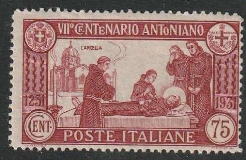 ITALY -  1931 St. Antonius Issue  75c carmine  *LMM*