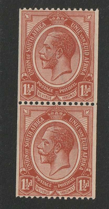 UNION  KINGS HEADS 1913 -1&1/2d vertical coil pair  *MM/MNH**