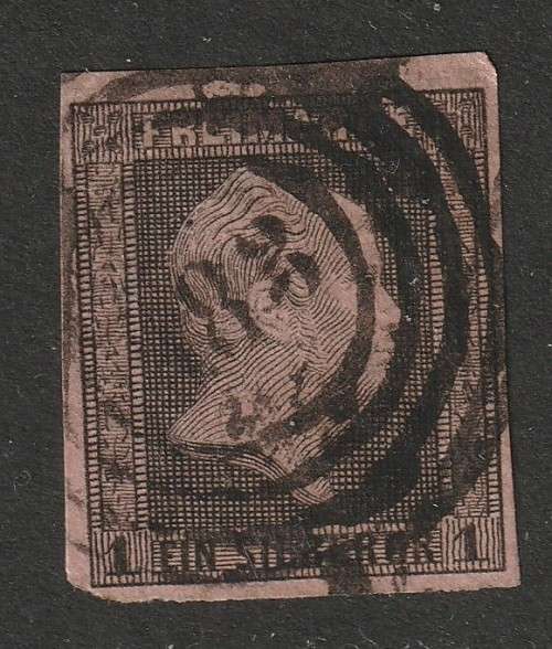GERMAN STATES - PREUSSEN  1850/58  1sgr imperforated on reddish paper used