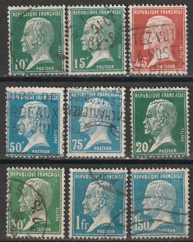 FRANCE - 1924/1926 Pasteur issues  Part sets VF USED