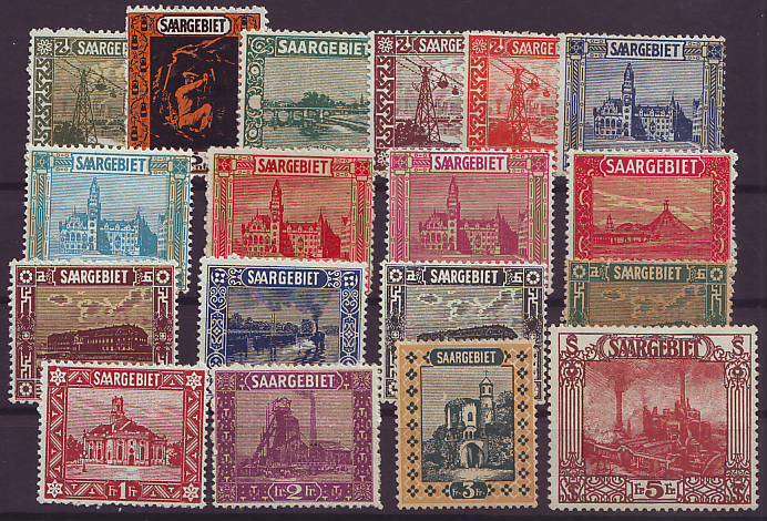 GERMANY SAARGEBIET  1922/1923 Landscapes Issue Complete set of 18 stamps *MM*