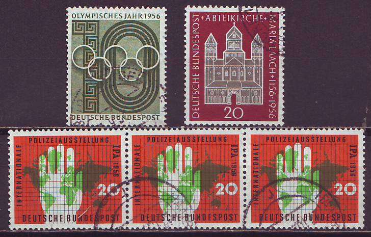 GERMANY - 1956 3 commemorative issues VF USED