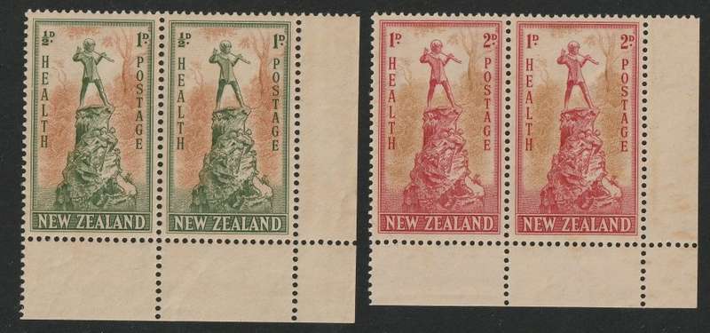 NEW ZEALAND - 1945 Health Stamps issue Complete set in corner pairs **UM**