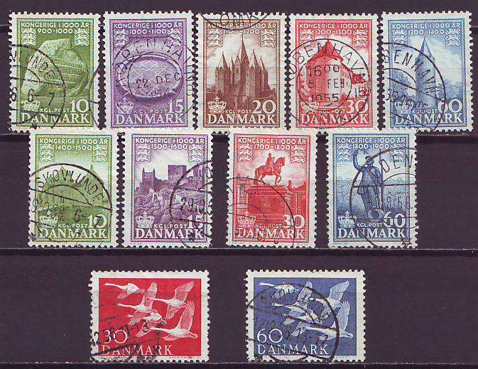 DENMARK - 1953/56 Complete and part sets VF USED
