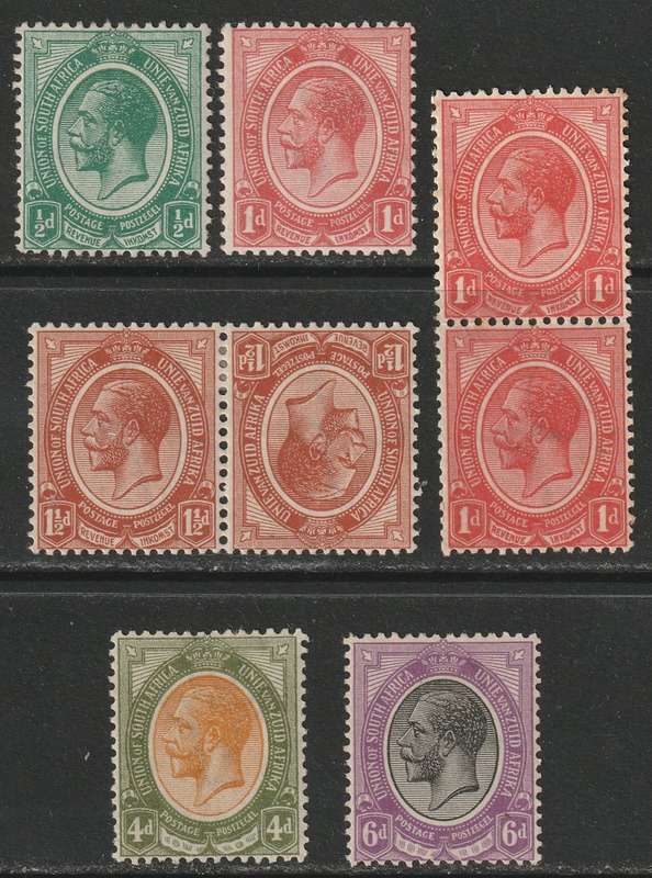 UNION  KINGS HEADS 1913 Nice mint selection including tete-beche  *MM/MNH**