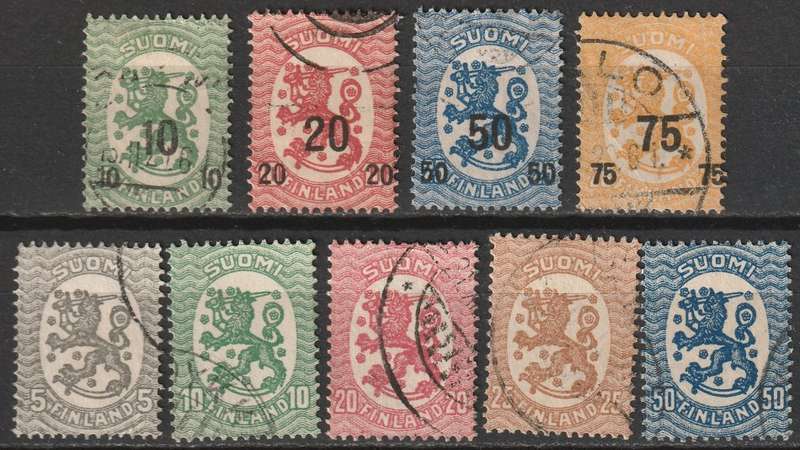 FINLAND - 1919 Lion Issue  2 Complete sets VF USED