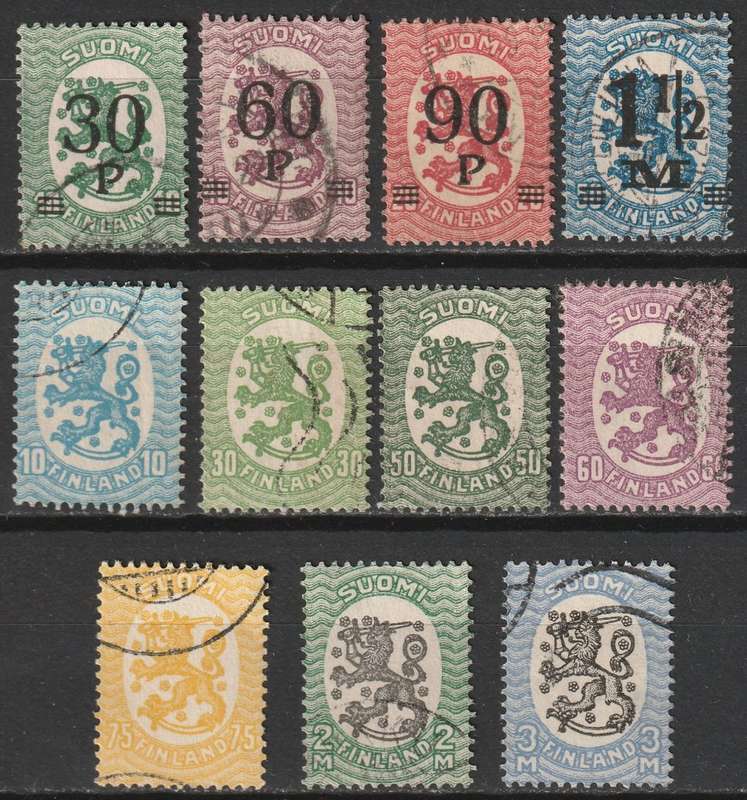 FINLAND - 1921 Lion Issues  2 Complete sets VF USED