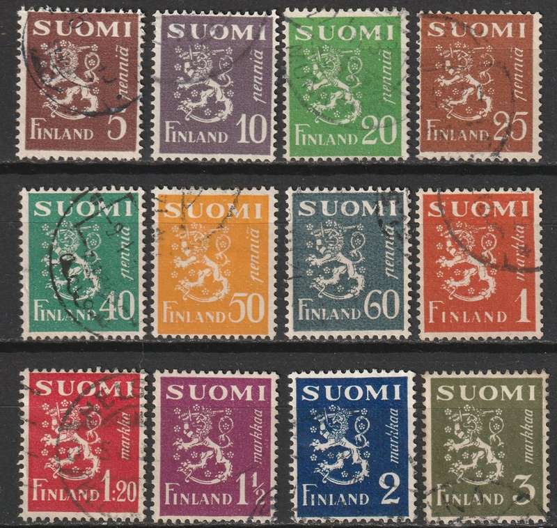 FINLAND - 1930 Lion Issue Complete set VF USED
