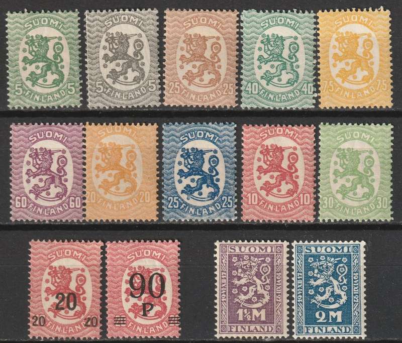 FINLAND - Lion Issues  Mint range including overprints *MM/MNH**