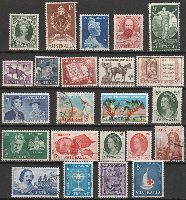 AUSTRALIA  1960/1963 Issues Complete/Part sets and commemoratives (22 stamps) VF USED