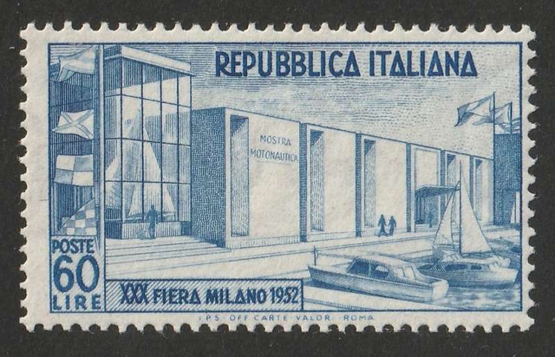 ITALY -  1952  Milan Fair  60 lire Light blue  **MNH**
