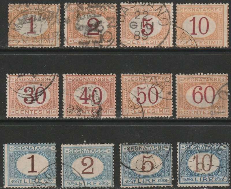ITALY - 1870 Postage Due issue Complete set  VF USED