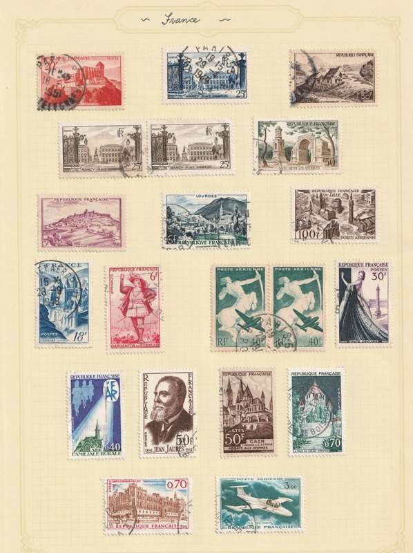 FRANCE - 20 stamps on album page