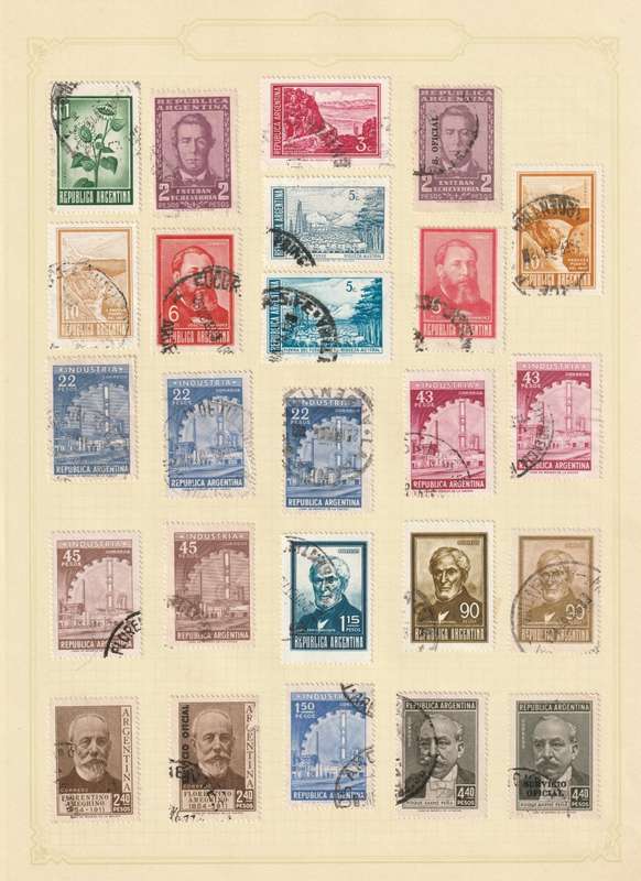 ARGENTINA -    50 stamps on 2 album pages