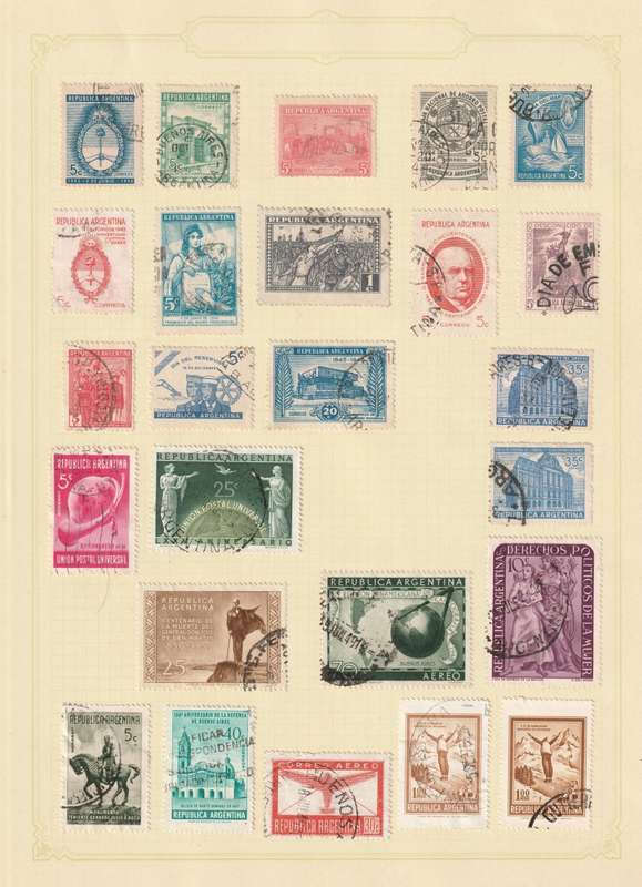 ARGENTINA -    50 stamps on 2 album pages