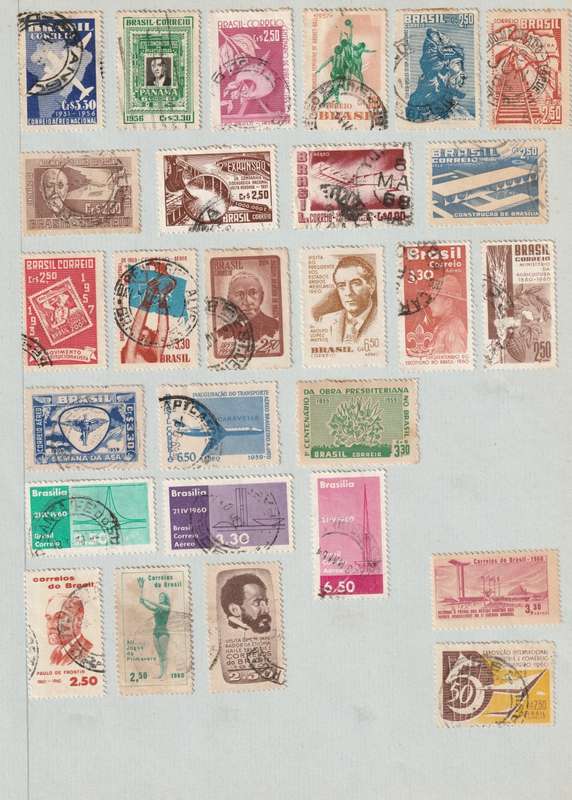 BRAZIL -  Early issues  53 stamps on 3 album pages