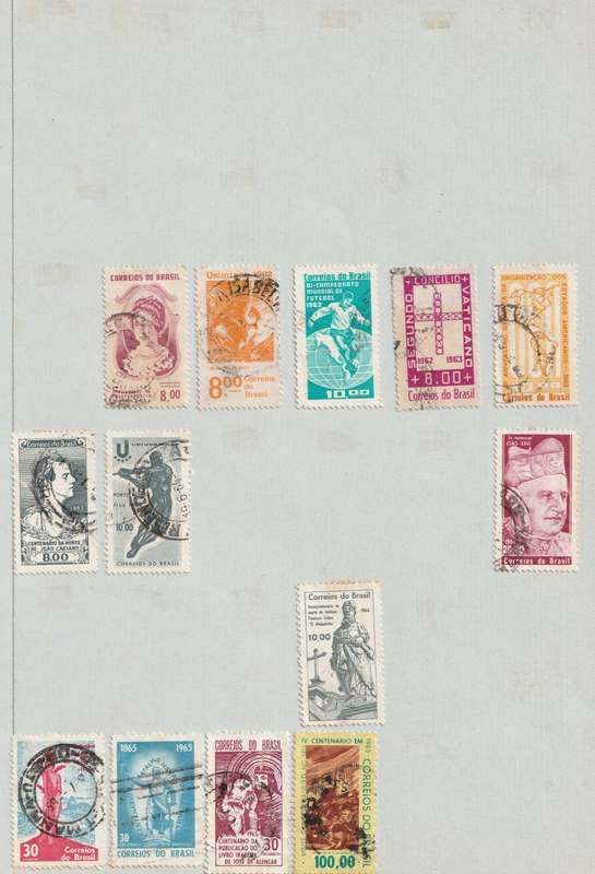 BRAZIL -  Early issues  53 stamps on 3 album pages