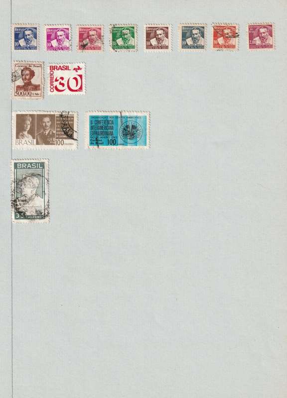 BRAZIL -  Early issues  53 stamps on 3 album pages