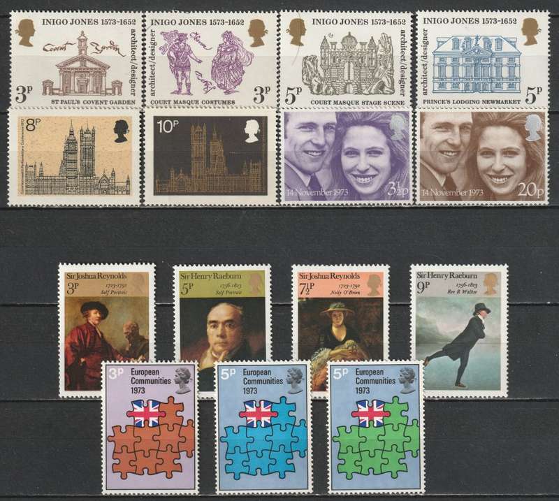 ENGLAND - 1973 Issues 4 complete sets **MNH**