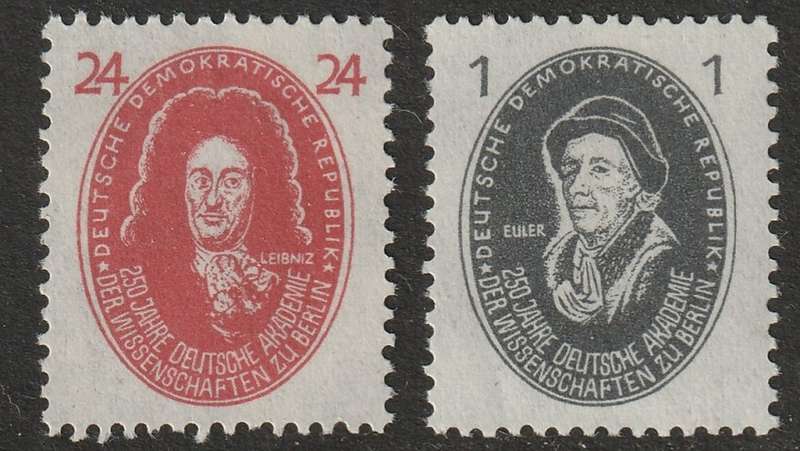 GERMANY DDR - 1950 Academy of Science Issue 1pfg and 24pfg **MNH**