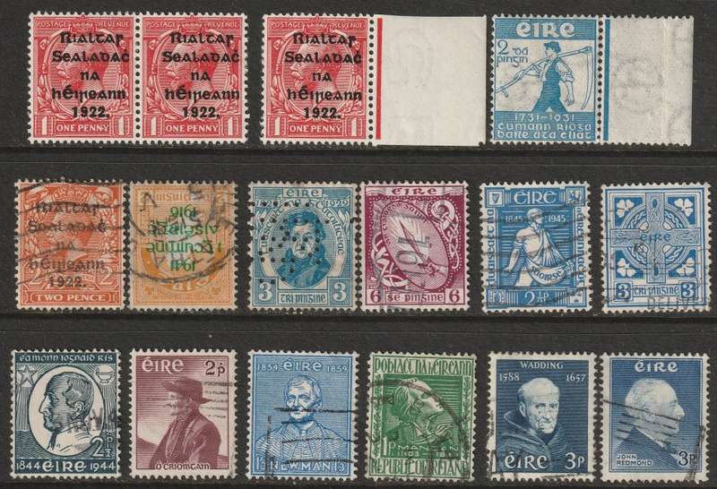 IRELAND - Nice selection of early issues, mint and used.
