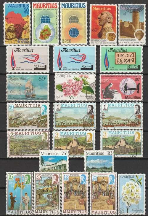 MAURITIUS 1976/1978 Issues Complete and part sets (24 stamps) mint and used.