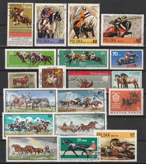 BULKLOT SALE  - HORSES Issues  Used selection (39 stamps)