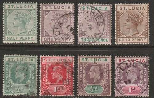 ST. LUCIA - QV and KEVII issues, mint and used