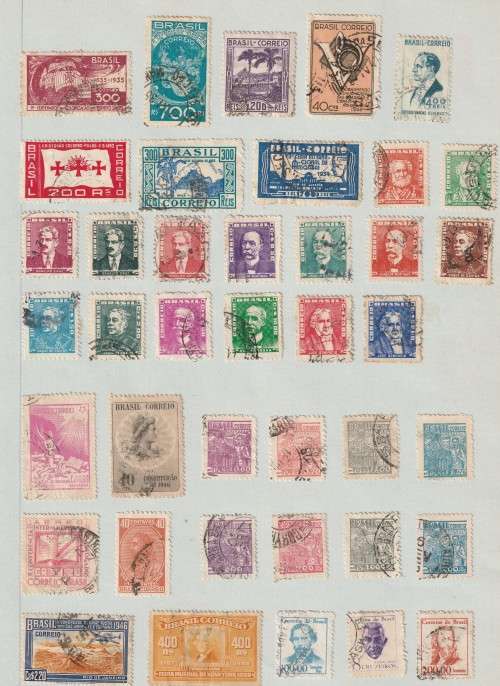 Brazil  -  Early issues 70 stamps on 2 album pages
