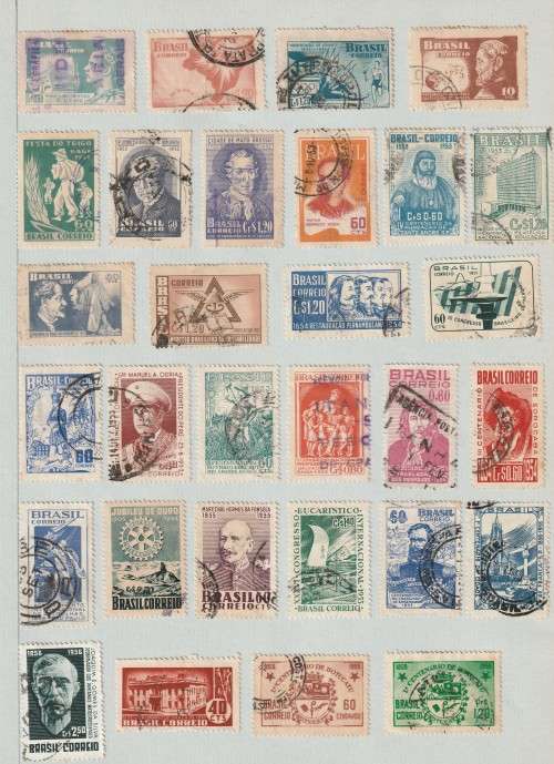 Brazil  -  Early issues 70 stamps on 2 album pages