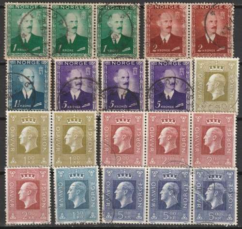 NORWAY - King Haakon and King Olav V issues Complete and part sets vf used.