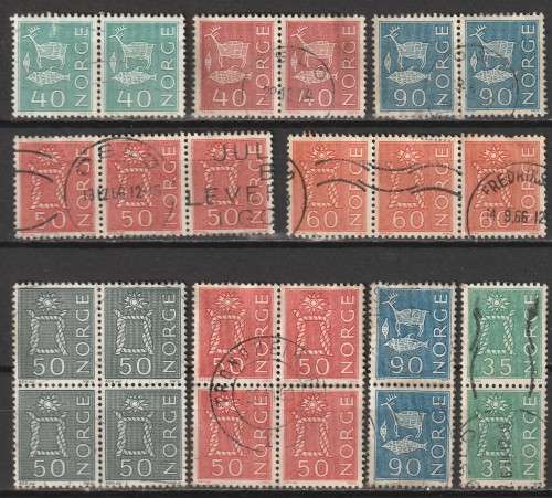 NORWAY - 1962/1975 Definitives Issues part sets, blocks, pairs and singles vf used.
