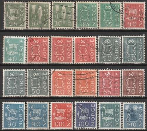 NORWAY - 1962/1975 Definitives Issues part sets, blocks, pairs and singles vf used.